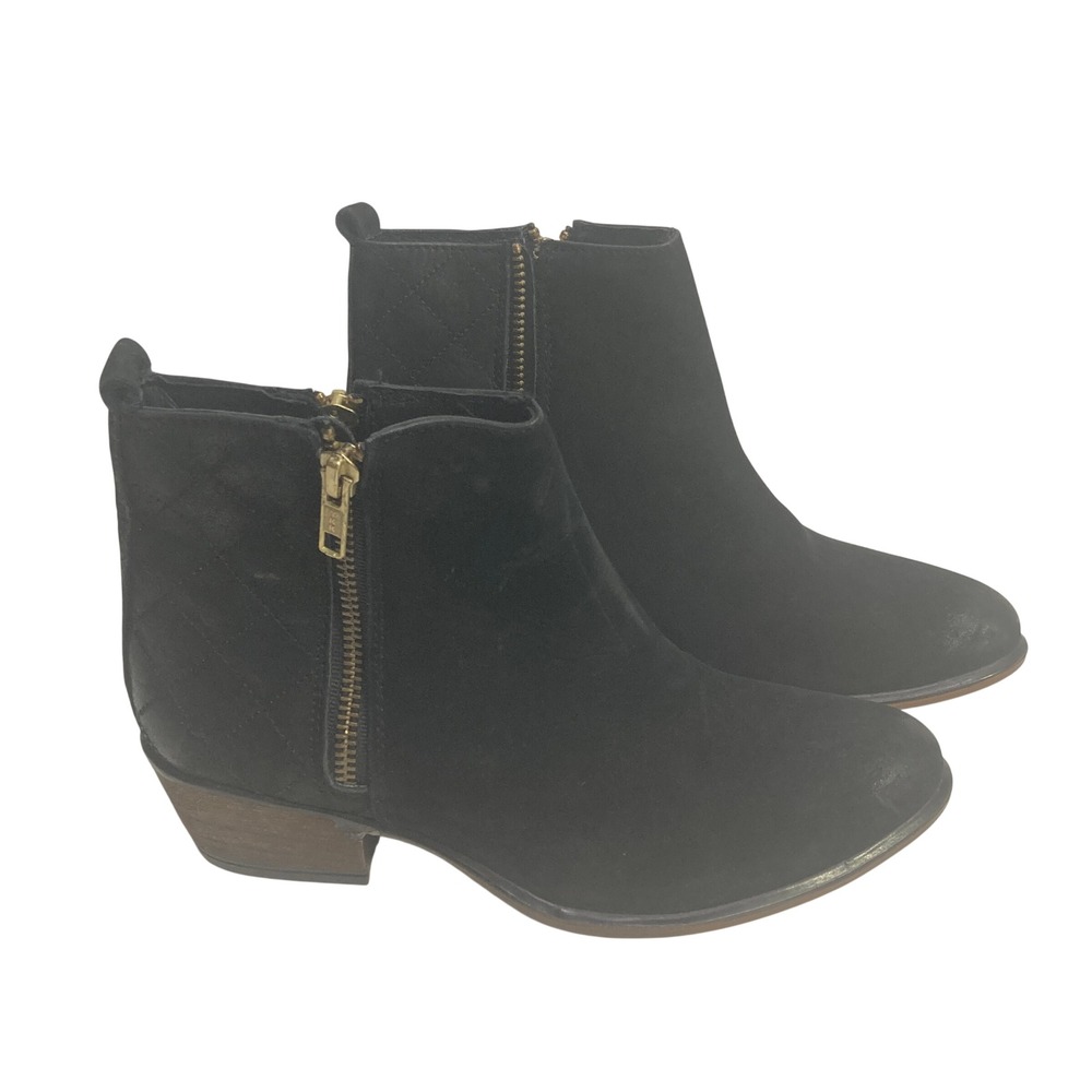 Steve Madden NYRVANA Black Leather Quilted Ankle Booties Mens 5.5 Side Zip